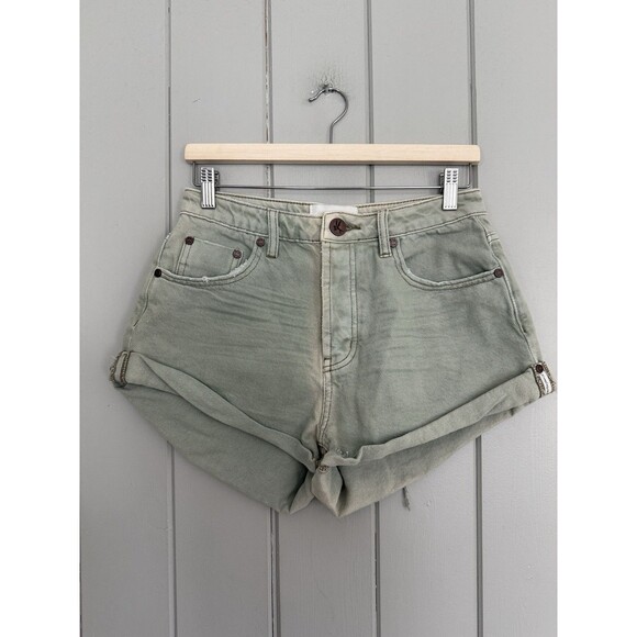 One Teaspoon Pants - One Teaspoon Bandit Shorts 26 Denim Archive Faded Khaki 100% Cotton Button Fly